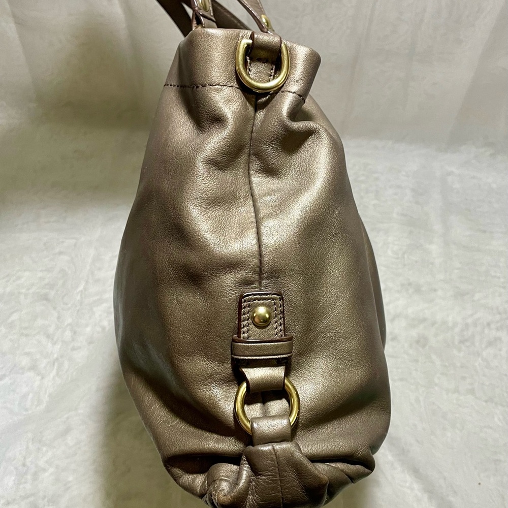Coach Ashley Bronze Metallic Leather Carryall Handbag - Picture 14 of 15